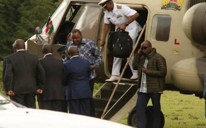 President Uhuru Kenyatta arrives at the Sagan State Lodge on November 15, where he addressed leaders from the Mt Kenya region.