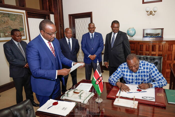 President Uhuru Kenyatta signs into law the Supplementary Appropriation Bill (No. 2) of 2019 on December 5.