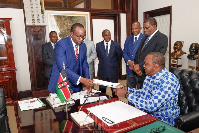 President Uhuru Kenyatta signs the Second Supplementary Appropriation Bill of 2019 on December 5.