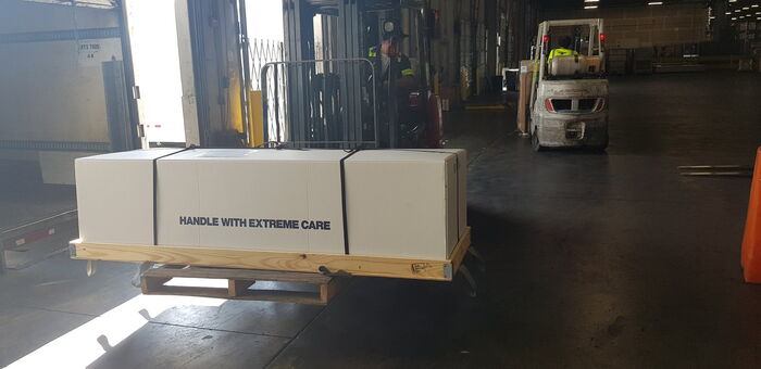 A casket prepared for transportation to Kakamega, Kenya by Bedford Memorial Funeral Home.|Photo: Alex Chamwada