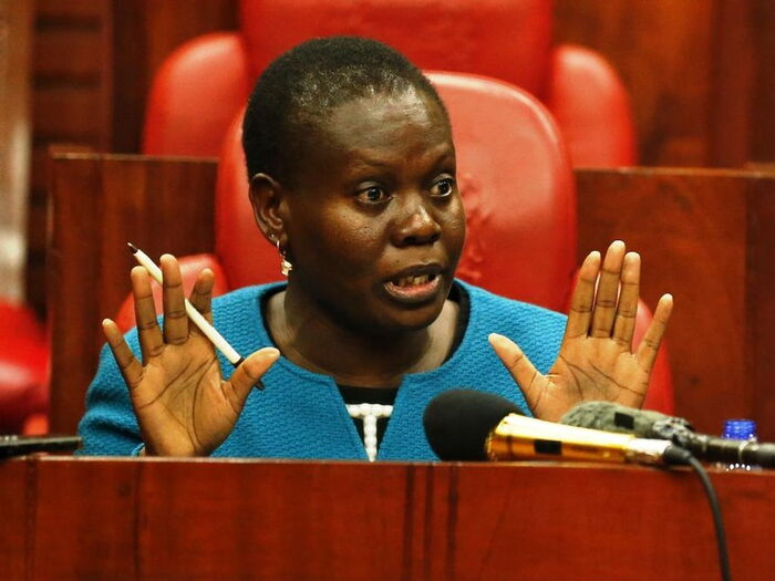 Lands CS Farida Karoney at a past appearance in Parliament. 