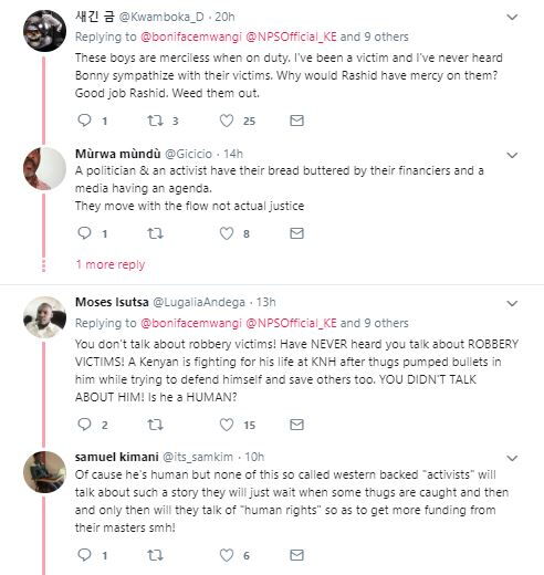 More reactions to Boniface Mwangi's post on Monday, December 30, 2019