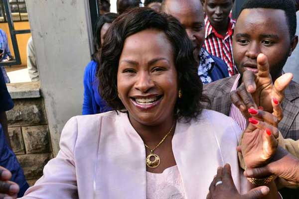 Former Machakos County gubernatorial aspirant Wavinya Ndeti is all smiles. On January 14, President Uhuru appointed her as the new CAS for transport.