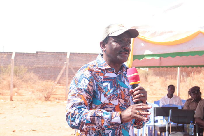 Former VP Kalonzo Musyoka in Tseikuru on Tuesday, October 8, 2019. He was linked to an ongoing murder probe on November 11.