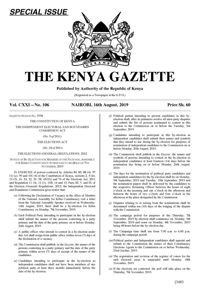 IEBC Gazette Notice
