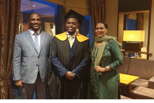Treasury CS Ukur Yatani, with wife Gumato and son Ibrae on Saturday, November 23, 2019 after graduating with an LLM