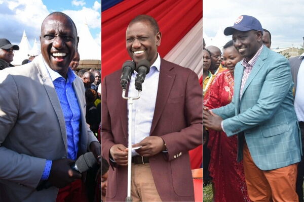 William Ruto in business casual at various events. The DP styled up his dress code