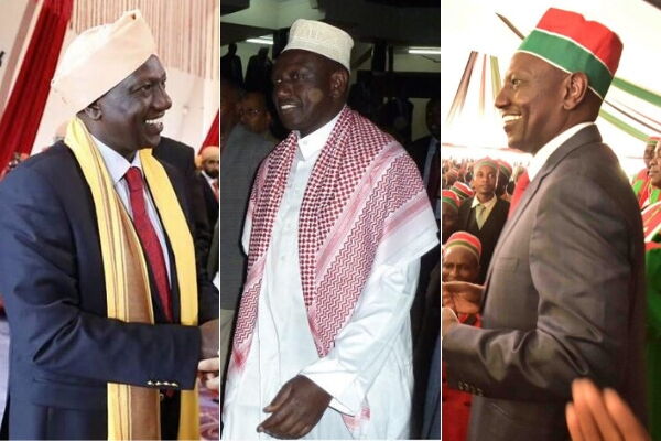 DP Ruto dressed in different regalia. He dresses up as per the religious events he graces