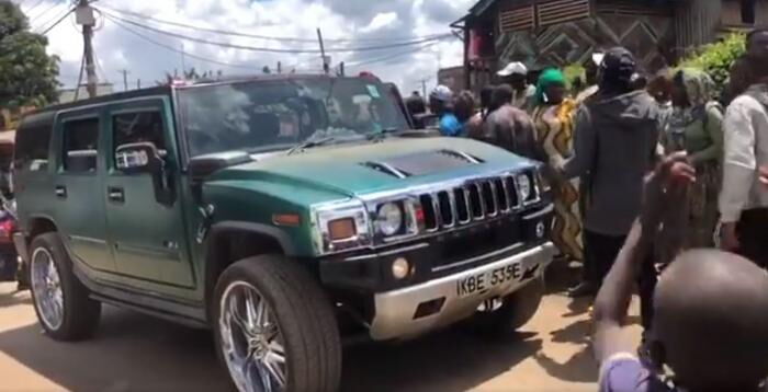 A screenshot of McDonald Mariga's Hummer shortly after arriving at a Kibra polling station on Thursday, November 7, 2019.