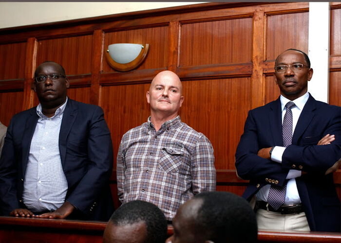 Businessman Humphrey Kariuki and members of his company's board of directors in court.
