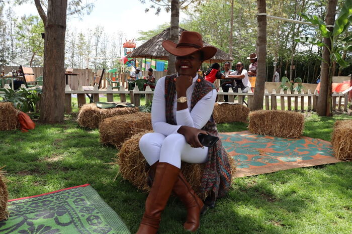 Mamou Achimba on a retreat at the Fred's Ranch and Resort, Isinya, Kajiado County.