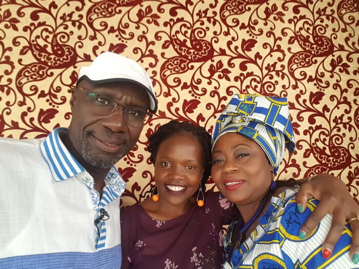 Uncle Fred Obachi Machoka and Mamou Achimba (center)