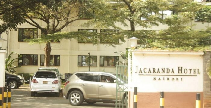 Entrance to the Jacaranda Hotel Limited.