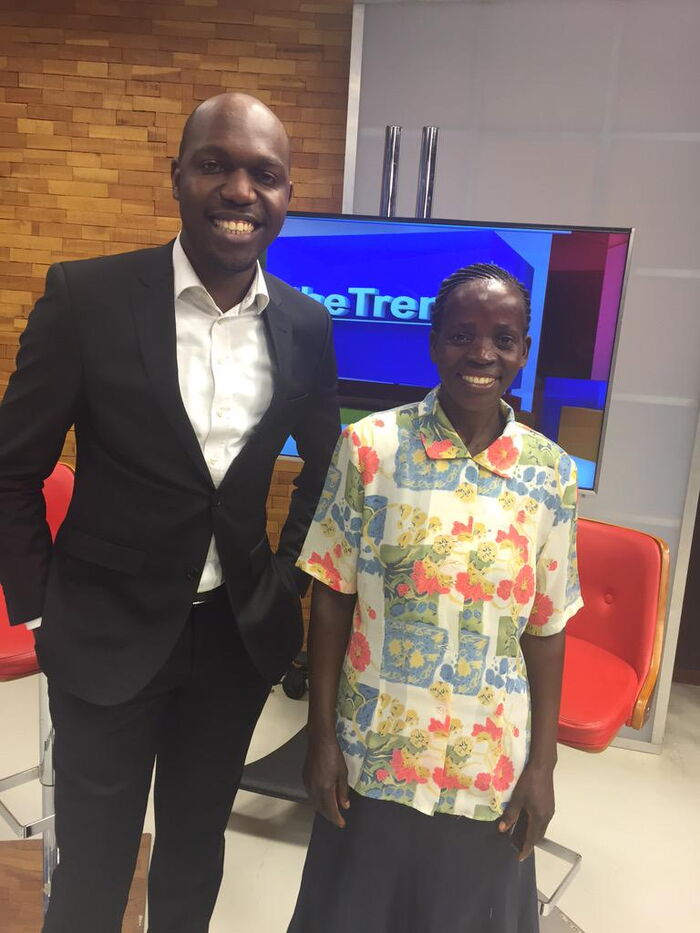 Jane Adika with Larry Madowo on The Trend on NTV
