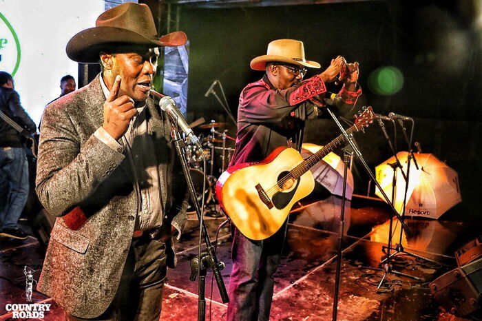 Jeff Koinange with Kenya's country music sensation Sir Elvis during the Country Roads festival in Thika on September 28, 2019.