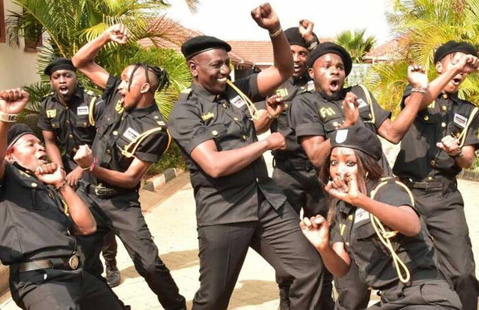 Ruto dancing with FBI Dance crew in June 2019