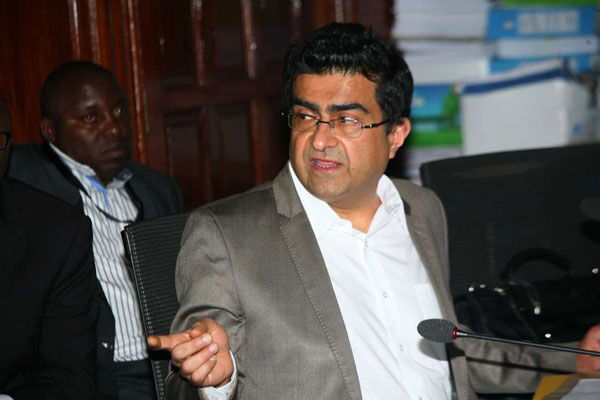 Businessman Kamlesh Pattni before the Public Investments Committee on July 22, 2015, when he was questioned on duty free shops. 