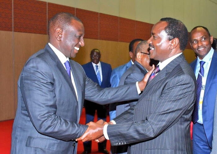 Deputy President William Ruto and Wiper Leader Kalonzo Musyoka at a past event.