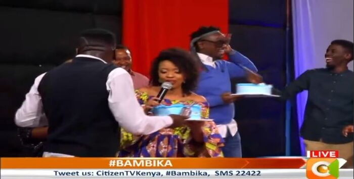 Kambua and her fellow Citizen TV presenters during the Bambika show on January 5, 2020.