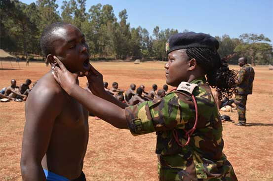 A photo of the KDF recruitment process