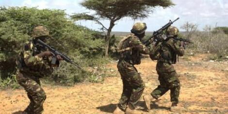 KDF soldiers in action, in Somalia. Photo: File
