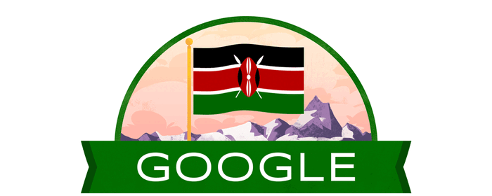 Google doodle with the Kenyan flag on December 12, 2019.