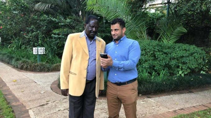Mombasa County Assemble Speaker Khatri with ODM premier Raila Odinga at an event in Mombasa. He alleged that the case between him and Nelson Marwa had caused him untold suffering and turmoil.