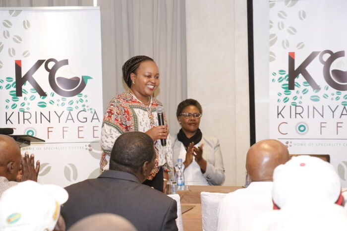 Kirinyaga addressing the meeting held in Nairobi on January 11, 2020, regarding a lucrative deal to export coffee from her country directly to the international market.
