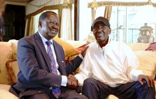 Raila Odinga (left) when he visited Chris Kirubi while he was receiving treatment in the US in May 2018. Kirubi revealed that he accidentally discovered he had cancer
