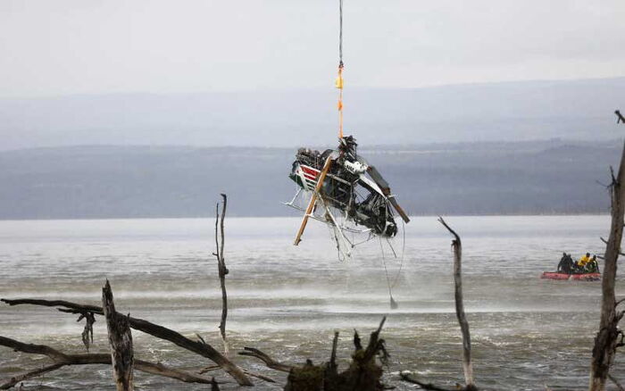 Bodies of two victims of the Nakuru chopper crash are yet to be recovered