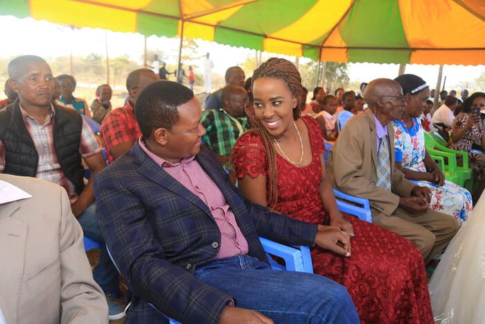 Machakos Governor Alfred Mutua  and his wife Lilian wedding enjoyed some intimate moments during the ceremony