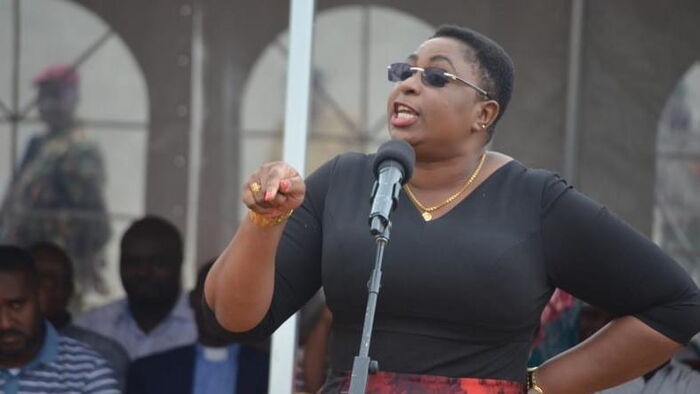 Malindi MP Aisha Jumwa who reportedly stormed an ODM meeting where a supporter was shot dead after a scuffle ensued on Tuesday, October 15, 2019.