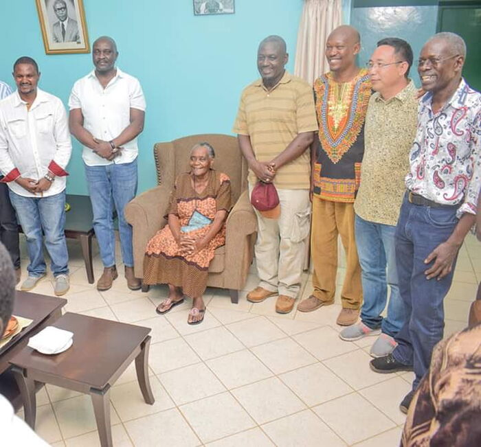 Mama Loice Anyango entertaining guests at her Rarieda home. She passed away on October 26, 2019