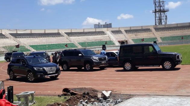 President Uhuru Kenyatta drove himself to Nyayo Stadium to inspect Moi Memorial Preparations