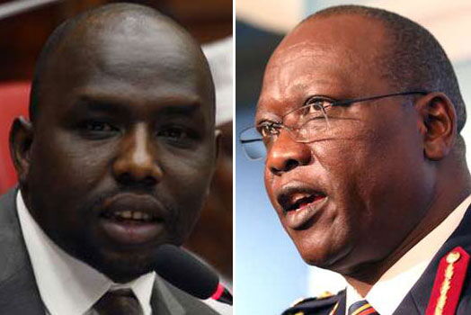 Elgeyo-Marakwet Senator Kipchumba Murkomen and former police IG David Kimaiyo. The two clashed over the 2017 elections on Tuesday, October 22.