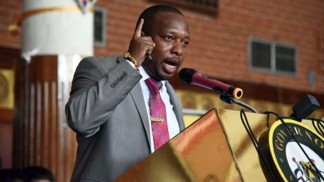 Nairobi Governor Mike Sonko during a past address. He has suspended several county officials