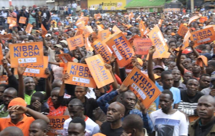 ODM supporters during a rally in Kibra on Sunday, October 27.