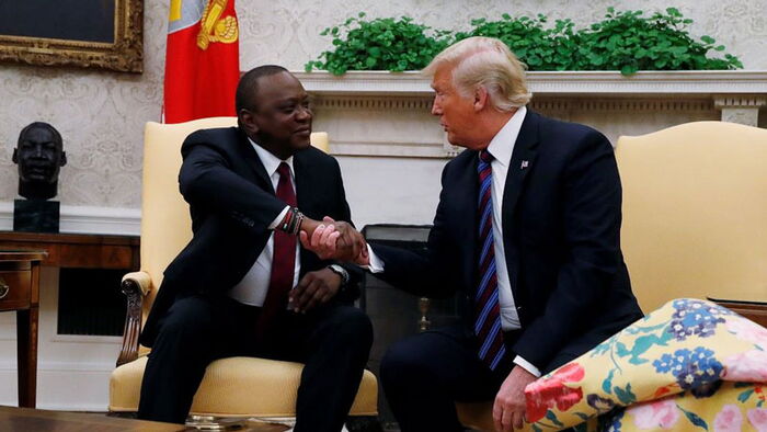Presidents  Donald Trump and Uhuru Kenyatta at White House on August 27, 2018.