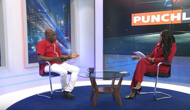 Dennis Itumbi with Anne Kiguta during the interview on Sunday, October 20.