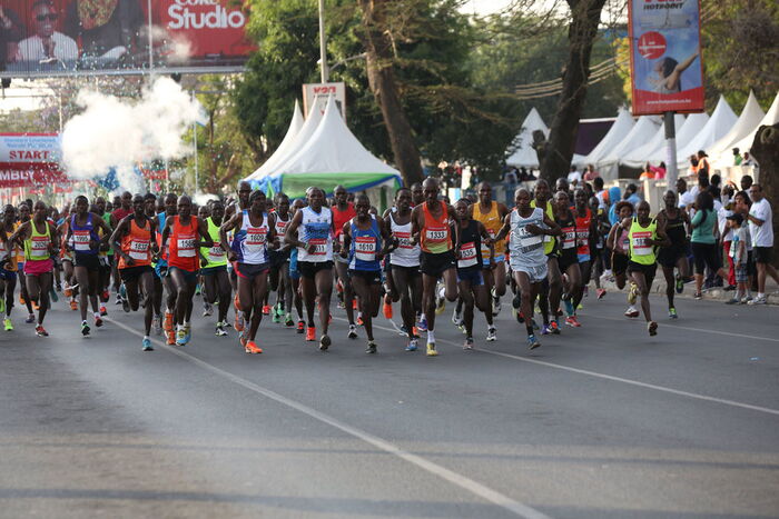 Athletes participating in a previous edition of the race in 2016. On Sunday, October 27, 2019, eight Nairobi roads will be briefly closed