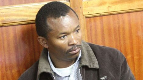 Peter Ngugi, one of the suspects accused of murdering human rights lawyer Willie Kimani, his client Josephat Mwenda and taxi driver Joseph Muiruri in a Nairobi Court on October 7, 2019