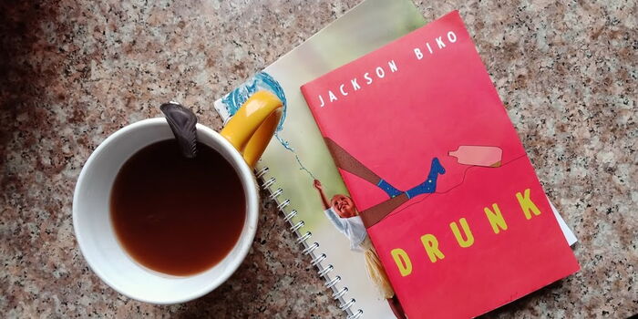 A photo of Jackson Biko's book, Drunk. Photo credit: beinglynn.com