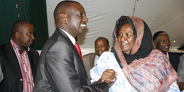 DP William Ruto with Naomi Shaban at the Arboretum Gardens in Nairobi  in August 2014