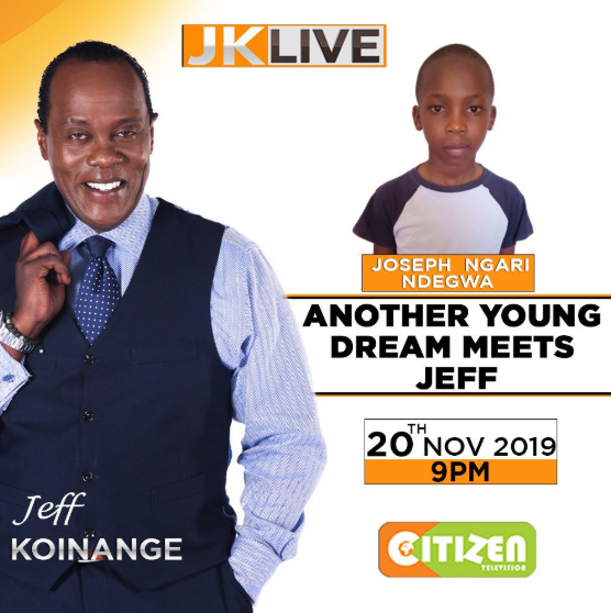 A JKL show poster by Citizen TV on Wednesday, November 20