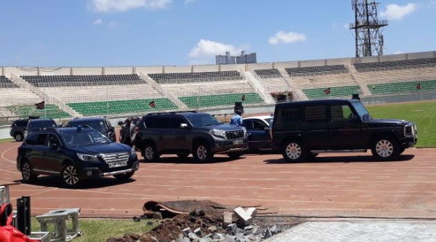 Part of President Uhuru Kenyatta’s motorcade at Nyayo Stadium.