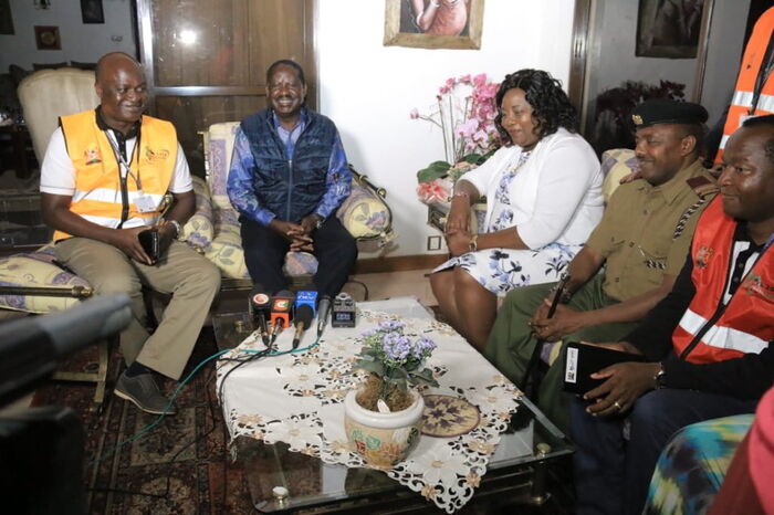 Raila Odinga and Ida at the family home.