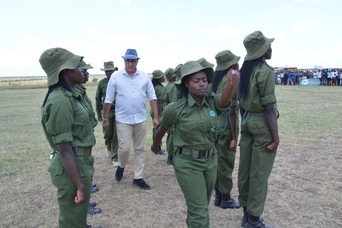 Tourism Cabinet Secretary Najib Balala during the passing out ceremony of the women rangers