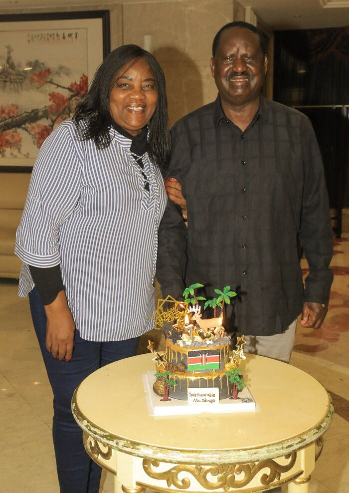 ODM leader Raila Odinga and his wife Ida Odinga celebrate his 75th birthday