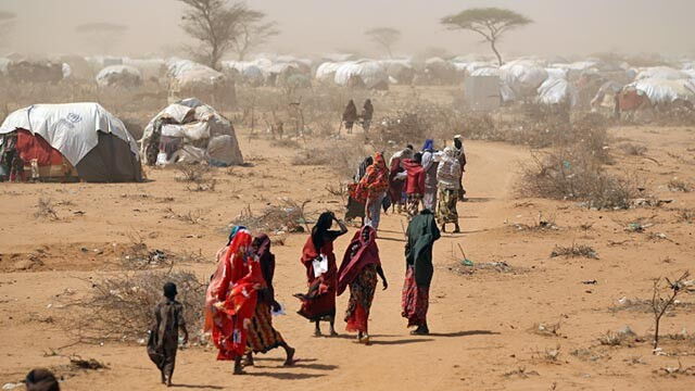 Refugees at Daadab camp in Northern Kenya. The camp is reported to host hundreds of thousands of refugees. Photo: Daily nation.