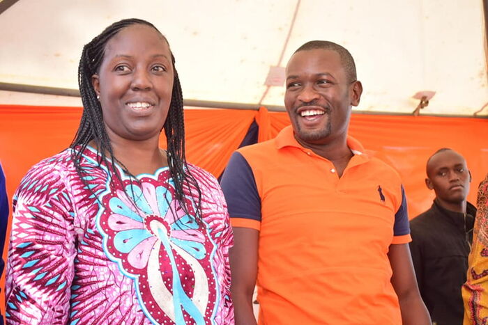 Rosemary Odinga and ODM Party Secretary-General Edwin Sifuna pictured at the Kamukunji ground rally August 25, 2019